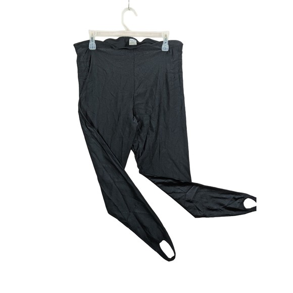 Vintage 80's Danskin Plus 4X Black Nylon Workout Exercise Leggings Pants - Picture 3 of 7